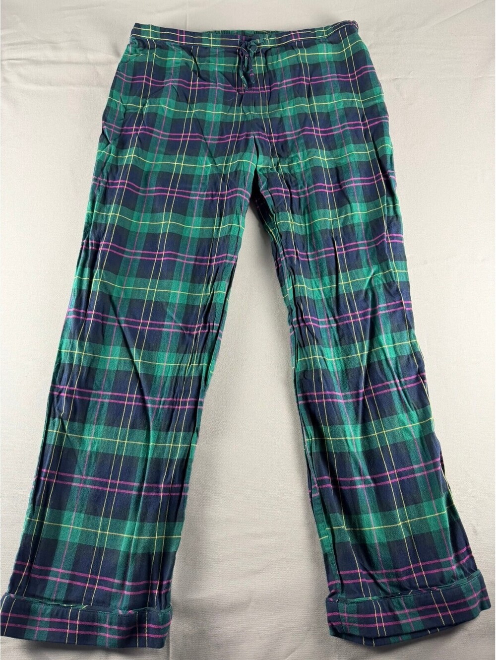Talbots green and purple plaid pajama pants Men's size M